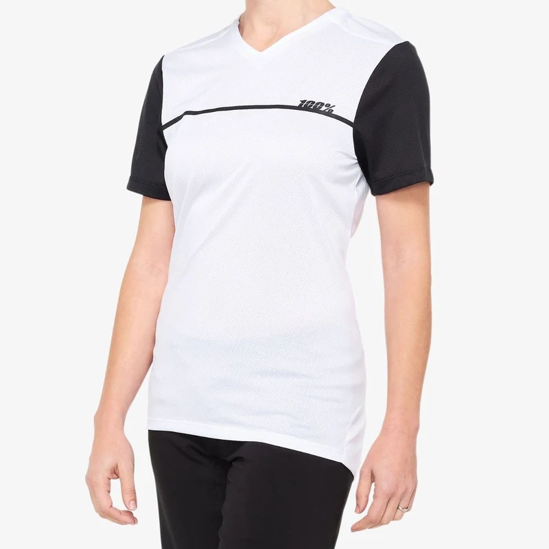 100% Ridecamp Short Sleeve Women's Jersey Grey/Black LG