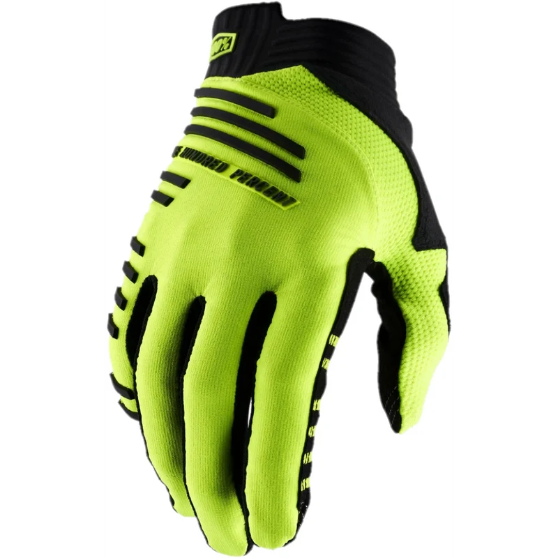 100% R-Core Full Finger Gloves Fluo Yellow SM