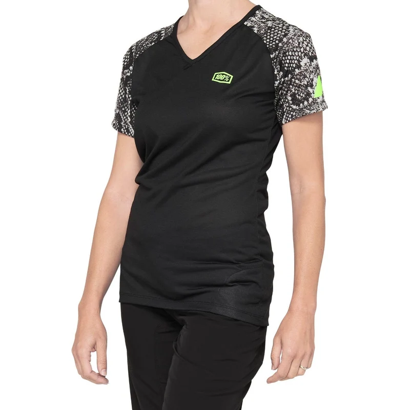 100% Airmatic Short Sleeve Women's Jersey Black/Python SM