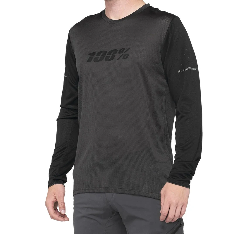 100% Ridecamp Long Sleeve Jersey Black SM