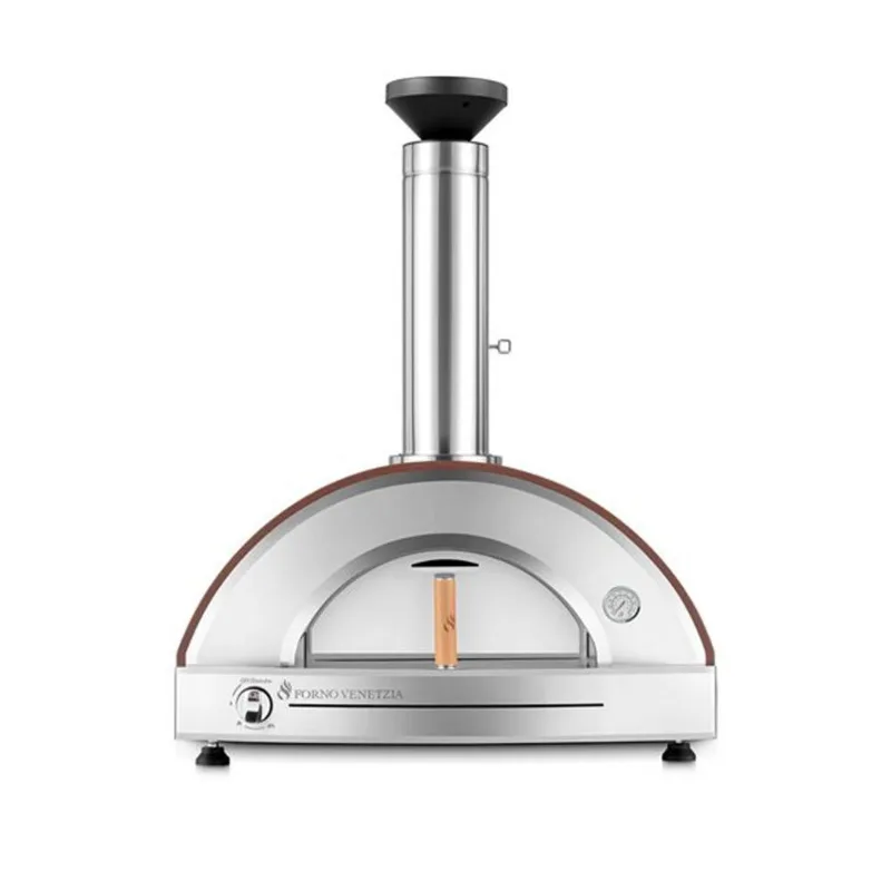 Forno Venetzia Pronto Brick Natural Gas Hybrid Outdoor Pizza Oven in Cappuccino