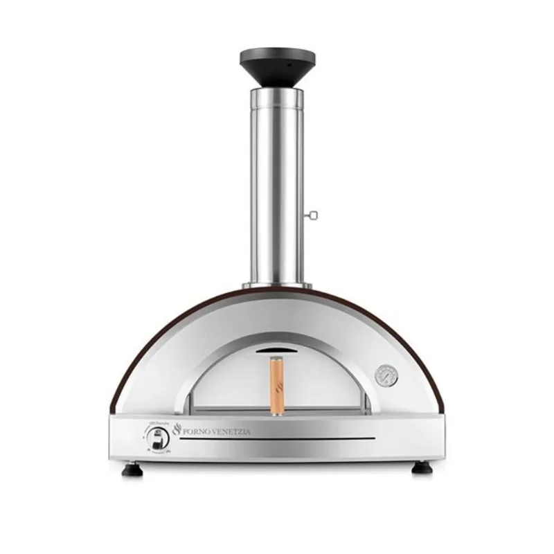 Forno Venetzia Pronto Brick Natural Gas Hybrid Outdoor Pizza Oven in Copper