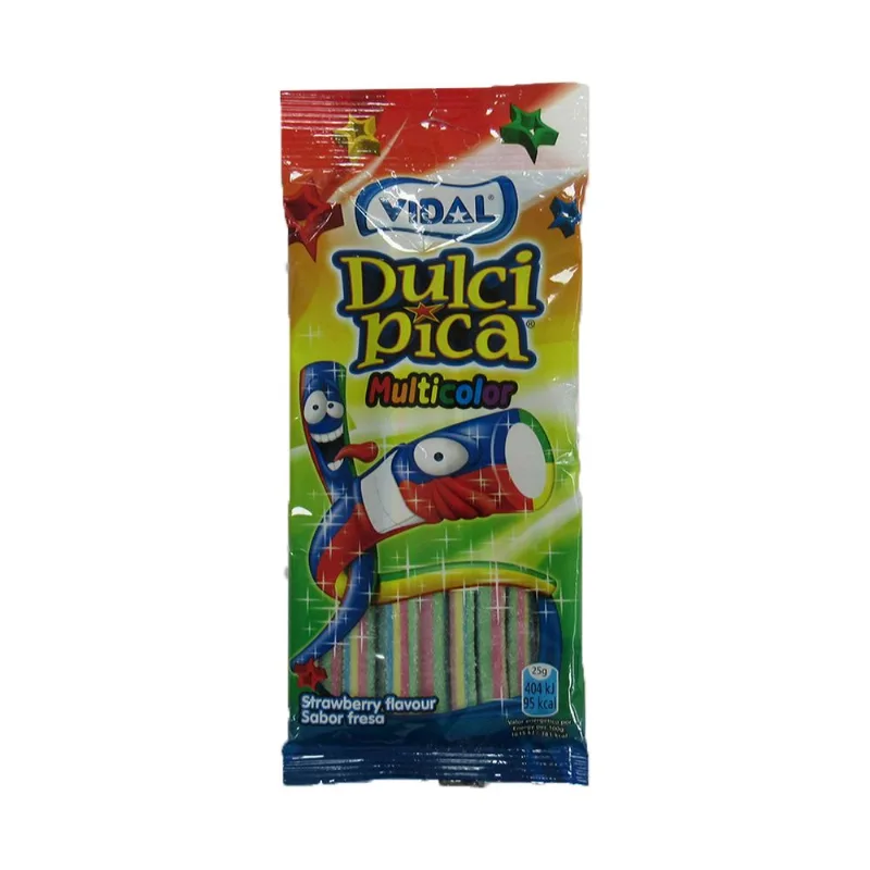 Dulce de fresa regaliz dulcipica multicolor Vidal 100 g.
