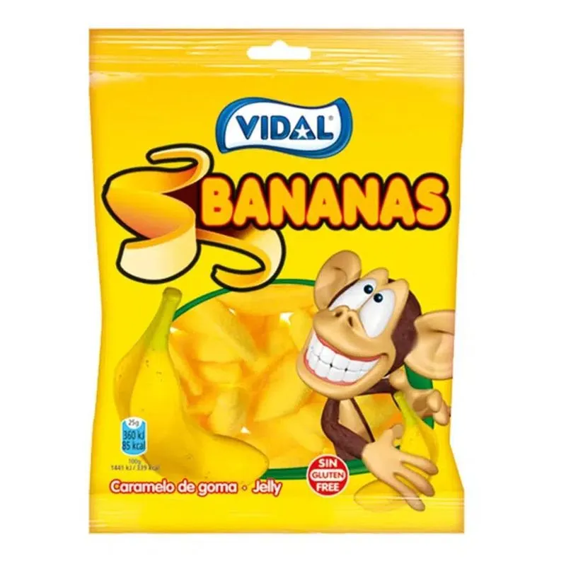 Bala De Goma Vidal Bananas 100g