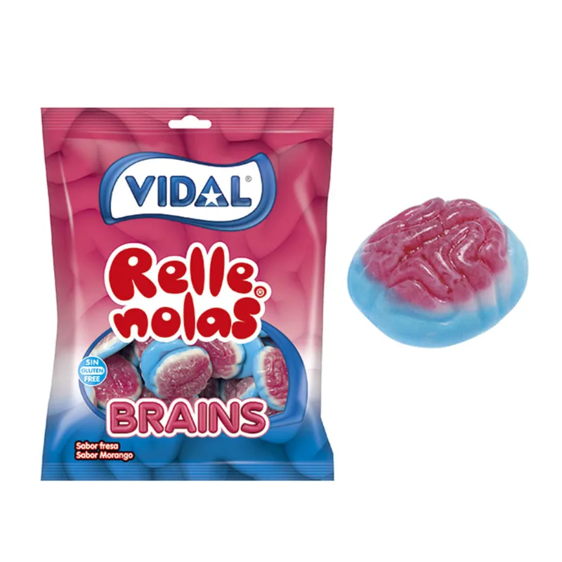 Gomitas Rellenolas Sabor Fresa 90 Grs Vidal Gomitas Rellenolas Sesos Sin Gluten 90gr Vidal