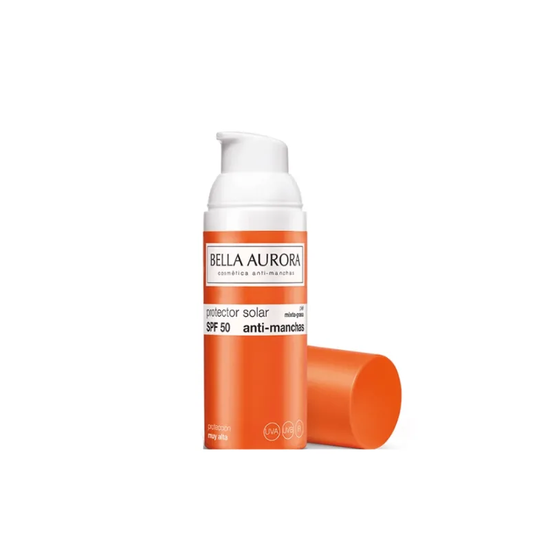 Protector solar antimanchas SPF50+ piel mixta a grasa -Bella Aurora 50ml
