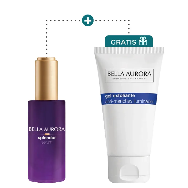 Kit Luminosidad Nocturna - Splendor Serum Iluminador Nocturno + Gel Exfoliante - Bella Aurora Kit