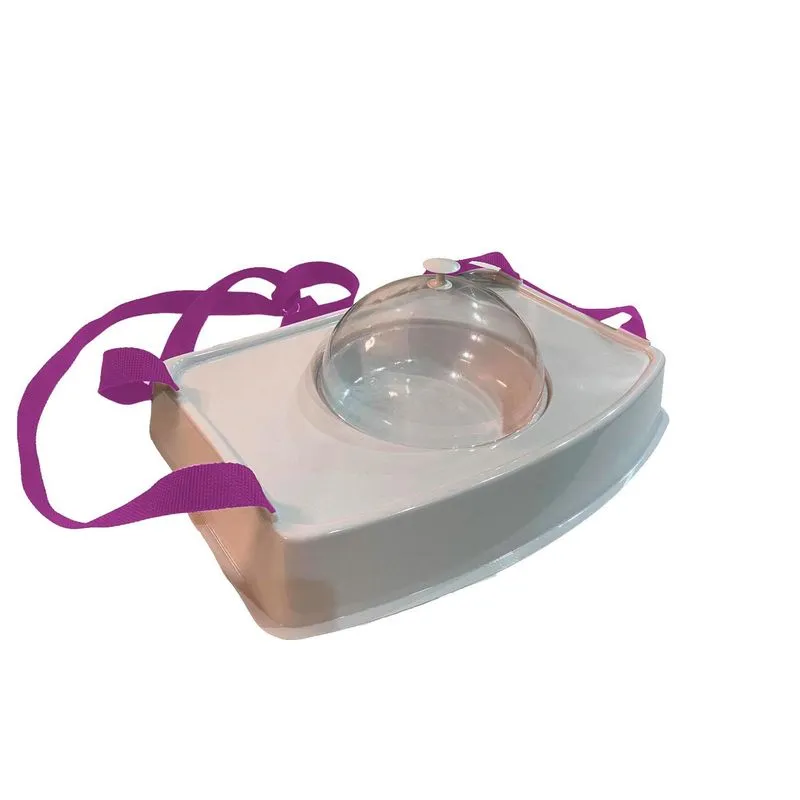 Bandeja Degustação Tampa Modelo Cloche Alça Na Cor Rosa