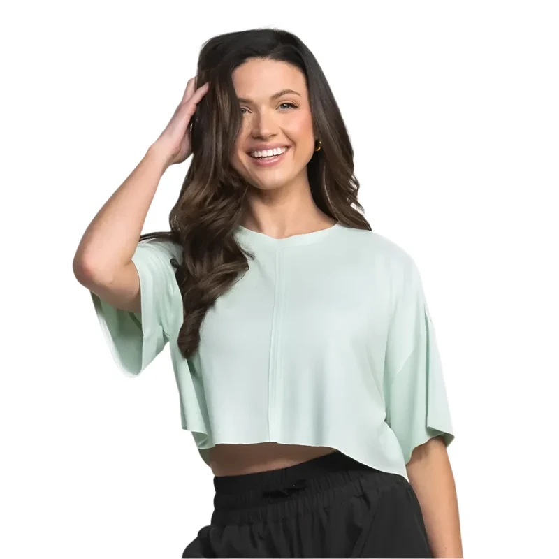 Southern Shirt Women's Breezy Cropped Tee MARINA MIST / LARG