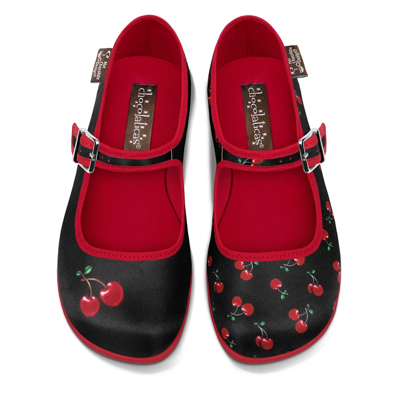 Cherry Black Women's Mary Jane Flats 35 HCD/ 5 US