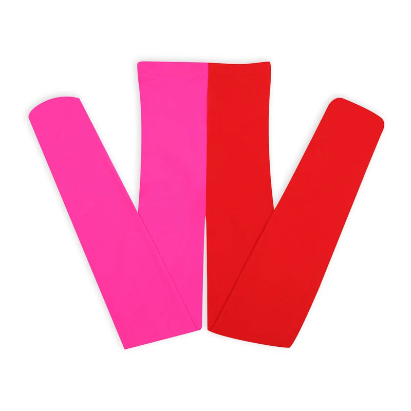 Mismatched Tights Socks One Size / Pink & Red