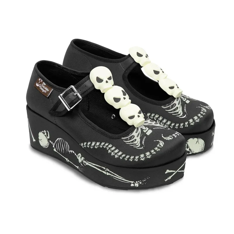 Skeletons Under My Bed Women's Mary Jane Platforms 41 HCD/ 11 US