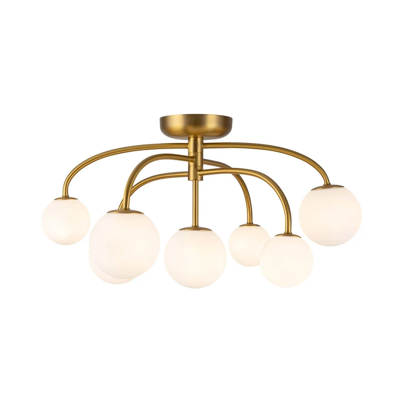 Fiona Semi Flush Mount Ceiling Light Brushed Gold / 7-Light