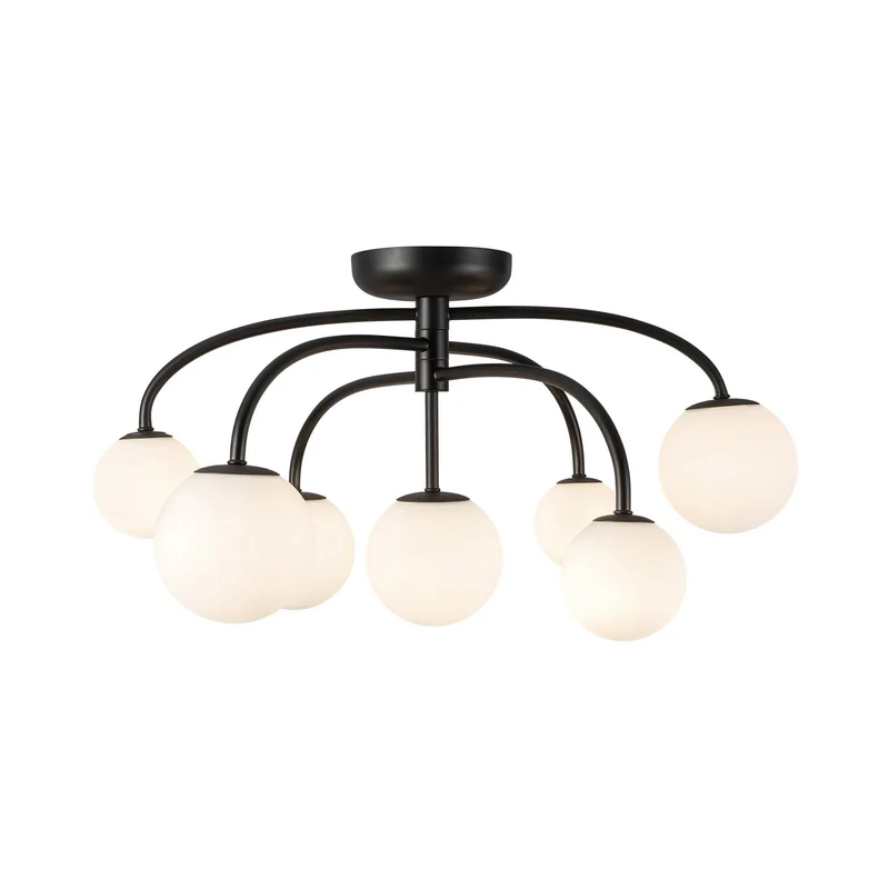 Fiona Semi Flush Mount Ceiling Light Matte Black / 7-Light