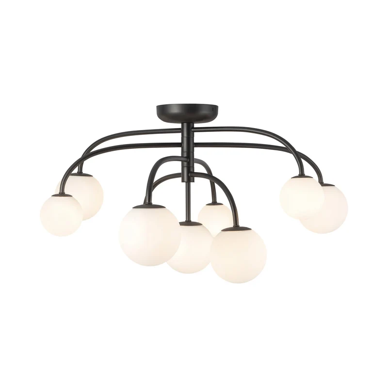 Fiona Semi Flush Mount Ceiling Light Matte Black / 9-Light