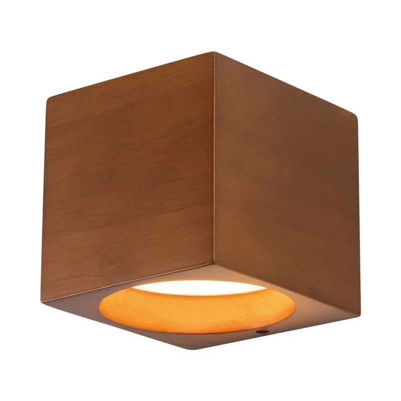 Bosco Square LED Wall Light Natural Oak