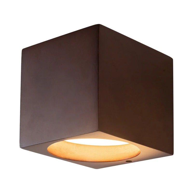 Bosco Square LED Wall Light Walnut