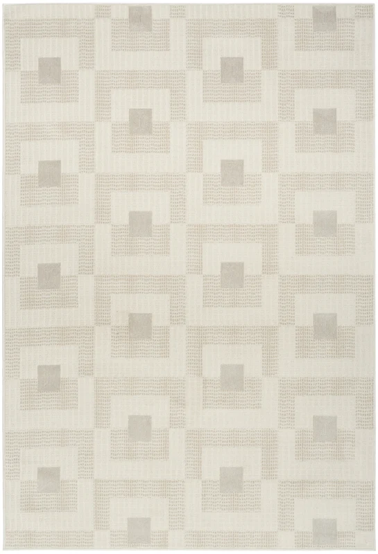 Nourison Nordic NRC05 Ivory Beige Area Rug 4' X 6' Rectangle