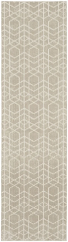Nourison Washable Charm WCH01 Silver Ivory Area Rug 6' X 9' Rectangle