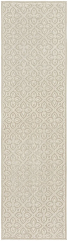 Nourison Washable Charm WCH03 Silver Ivory Area Rug 2' X 6' Runner