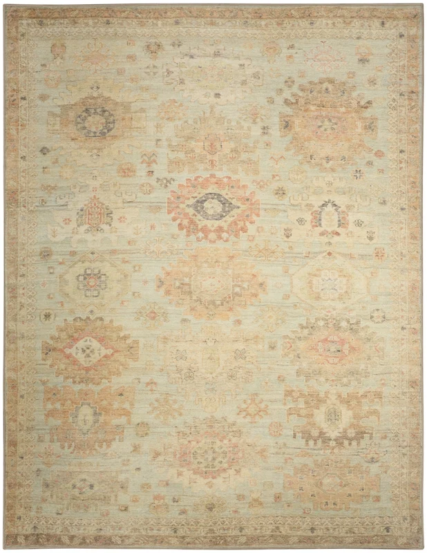 Nourison Vintage Washables VWS16 Sage Multicolor Area Rug 9' X 12' Rectangle