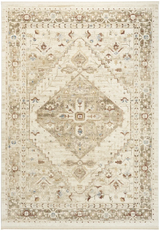 Nourison Pardis PRD02 Ivory Taupe Area Rug 7' 10'' X 9' 10'' Rectangle