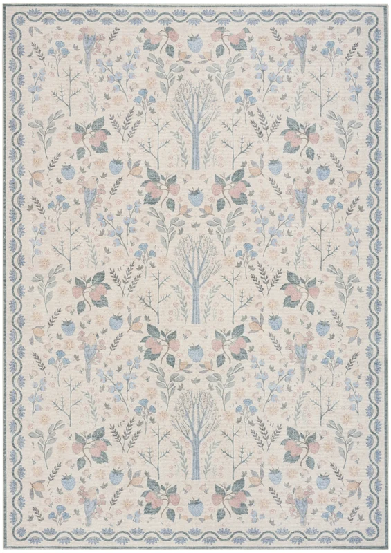 Nourison Botanical Washables BOT04 Ivory Multicolor Area Rug 2' X 6' Runner
