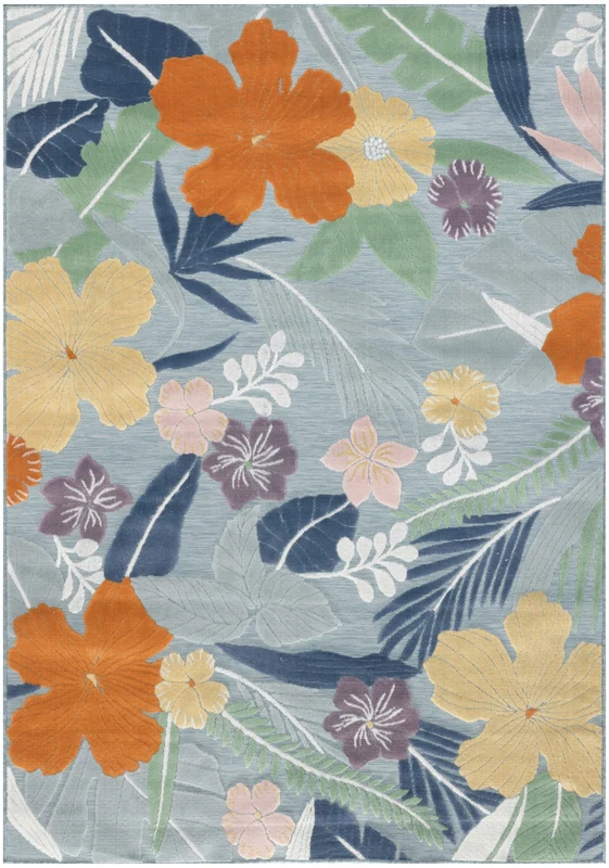 Nourison Suncoast SNC01 Blue Multicolor Area Rug 7' 10'' X 9' 10'' Rectangle