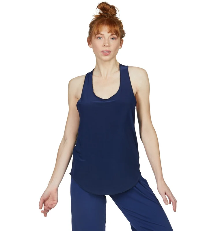 Onzie Lightweight Glossy Flow Yoga Tank Top Thunder / O/S