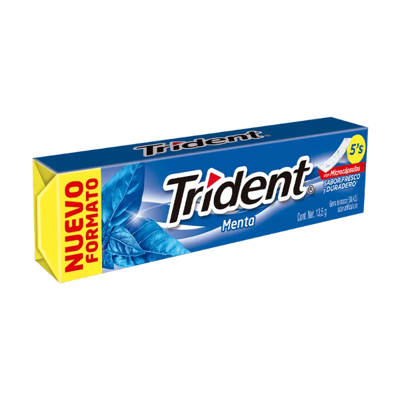 Chicle Menta sin Azúcar Trident 13,5g