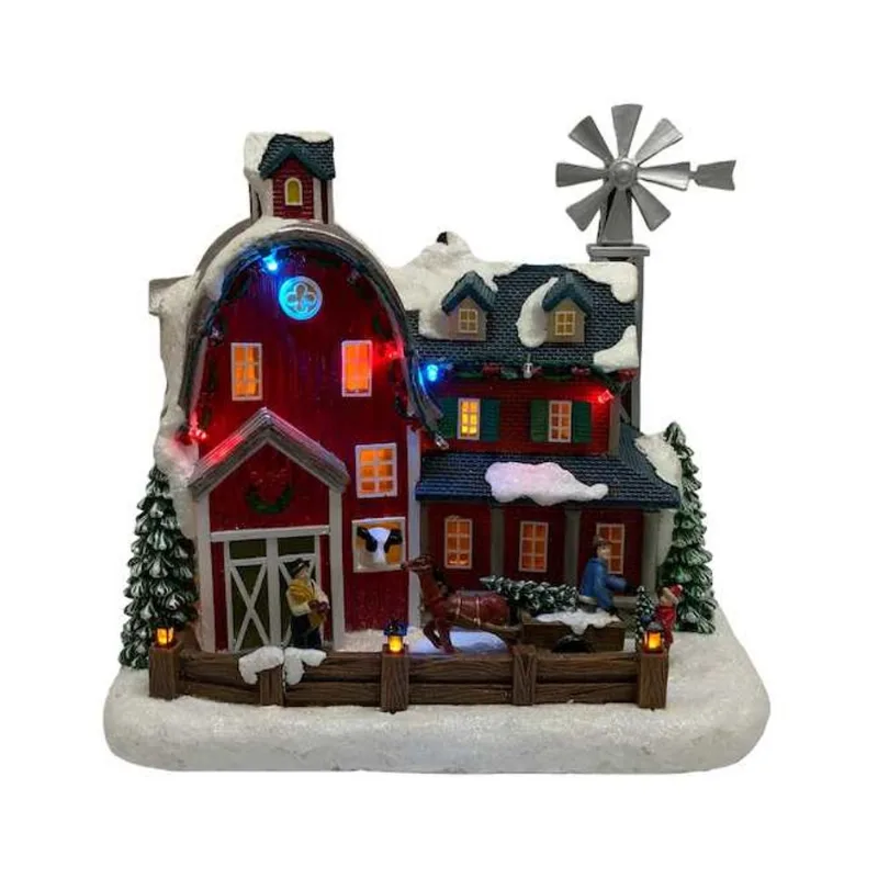 Celebrations BY Landon & Co. Musical Barn with LED - 9.2-in