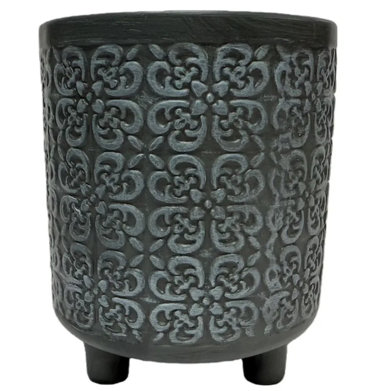 Landon & Co. Decorative Planter Footed in Cement 6.10-in - Grey