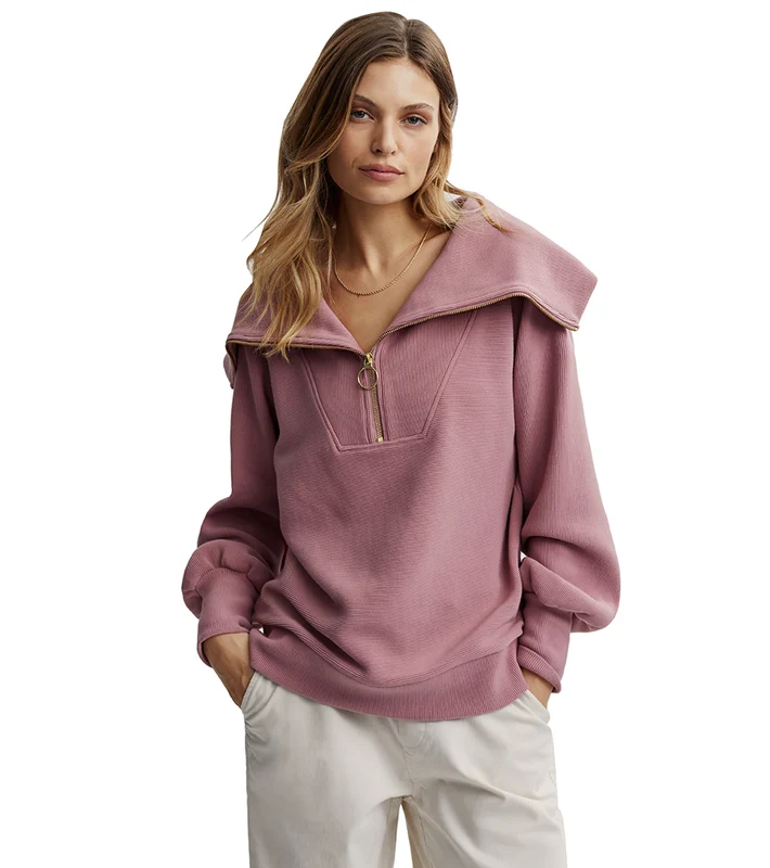 Varley Vine Half Zip Pullover Nostalgia Rose / L