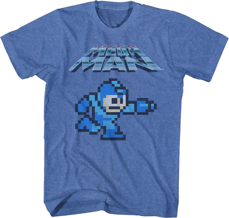 8-Bit Blue Bomber Mega Man T-Shirt Large