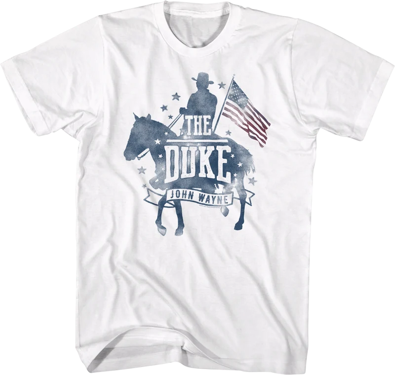 Silhouette & Flag John Wayne T-Shirt Small