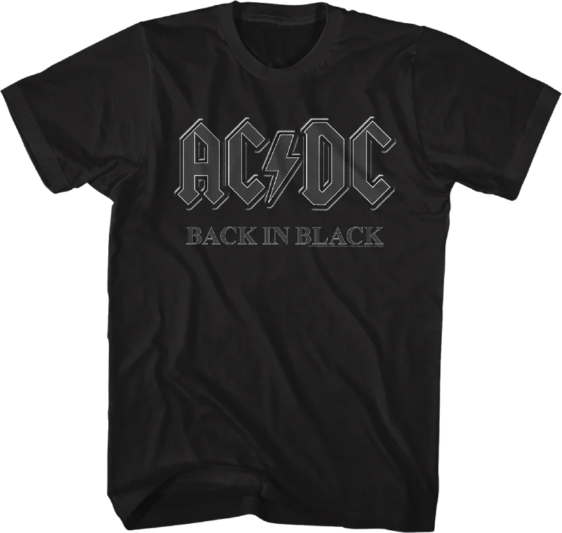 Back In Black Classic Logo ACDC T-Shirt Small