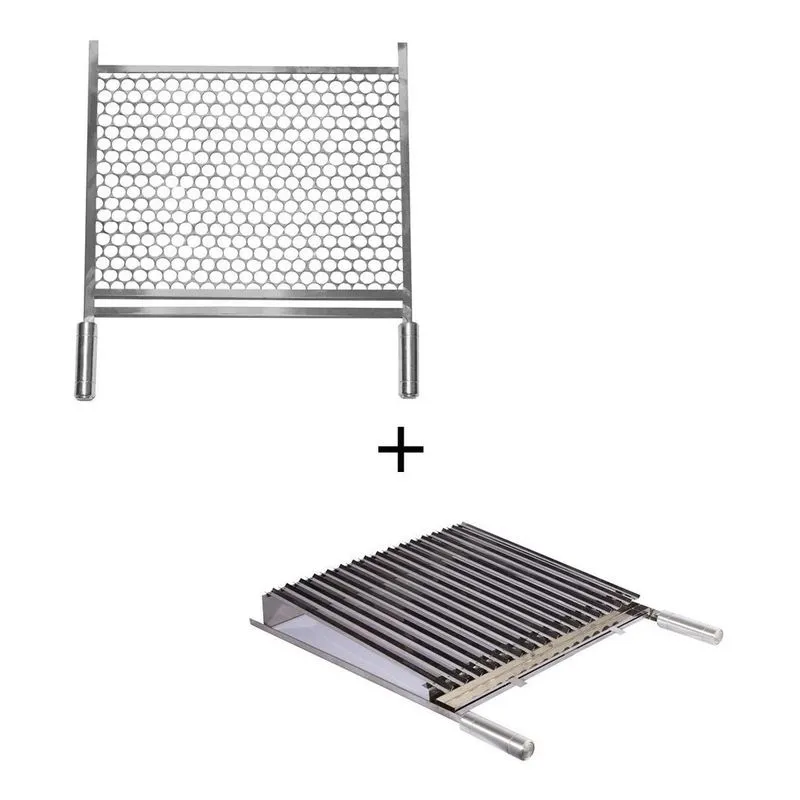 Grelha Argentina Picanheira +grelha Tela Moeda 60x40 De Inox
