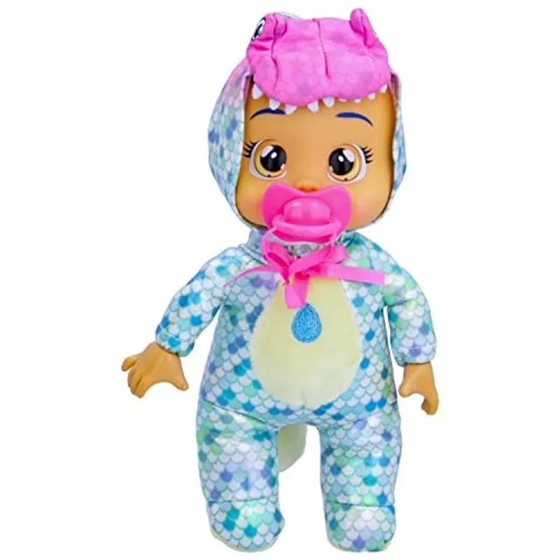 Cry Babies Tiny Cuddles Dinos Mia - 9 Baby Dolls, Chora Lágrimas Reais, Pijama Temático Metálico de Dinossauro