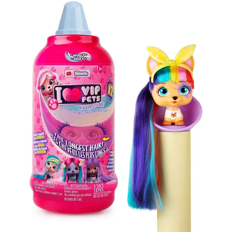 Boneca Revelação De Cabelo Surpresa - Garrafa De Mousse Série 1, Multi - Imc Toys Vip Pets