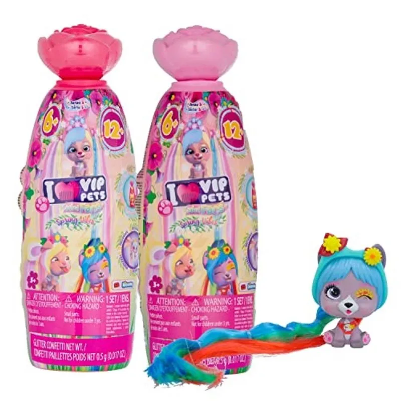 Imc Toys vip Pets Mini Fans Spring Vibes S3 2 Pack- Inclui Animais vip e mais 6 acessórios surpresa Crianças 3 anos