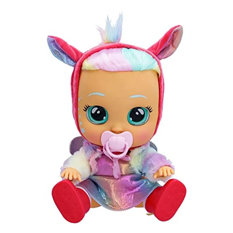 Cry Babies Dressy Fantasy Hannah - 12'' Baby Doll Vestido De Arco-íris Metálico Com Jaqueta Temática Pastel Fuzzy Pegasus Multicolor