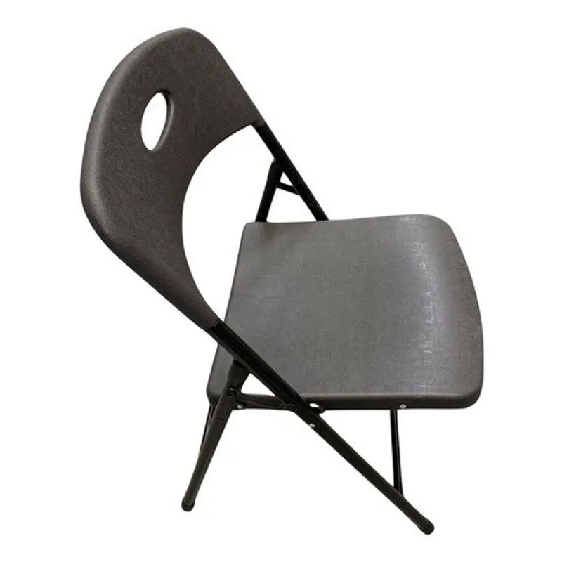 Cadeira Plástico Dobrável Camping 78x46x50cm Até 190kg Preta
