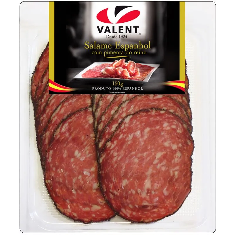 Salame Espanhol VALENT com Pimenta Fatiado 150g