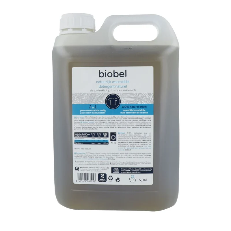 Biobel Vloeibaar Wasmiddel 5 liter