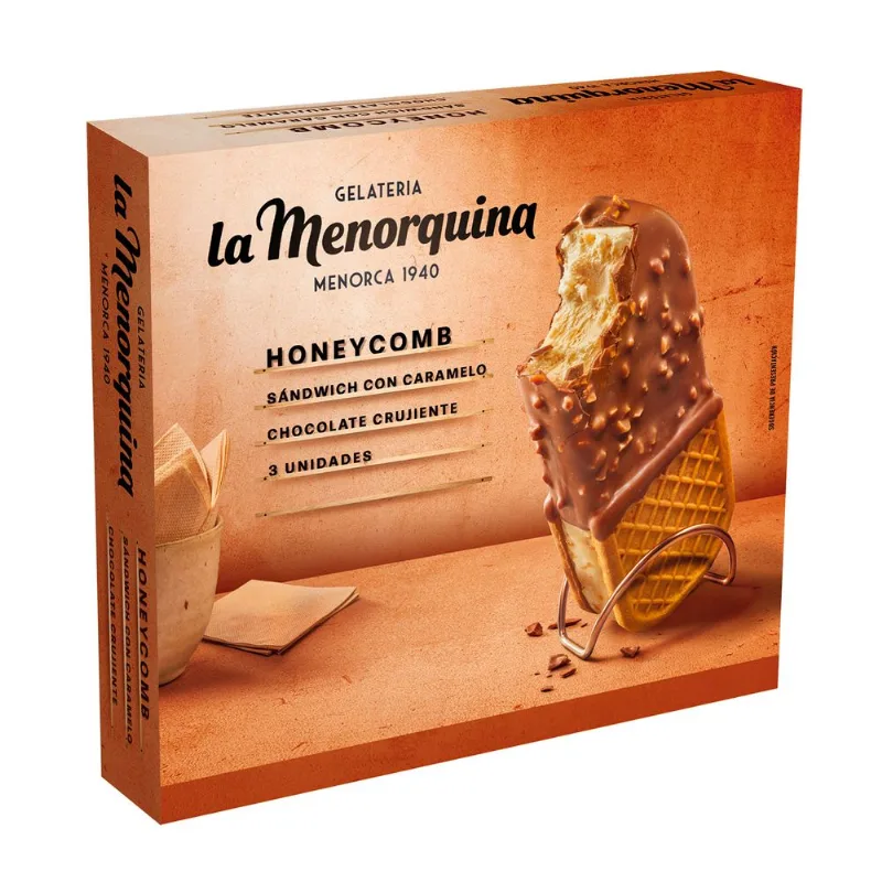 Helado Multipack La Menorquina Sándwich Honey 100 g 3 un.