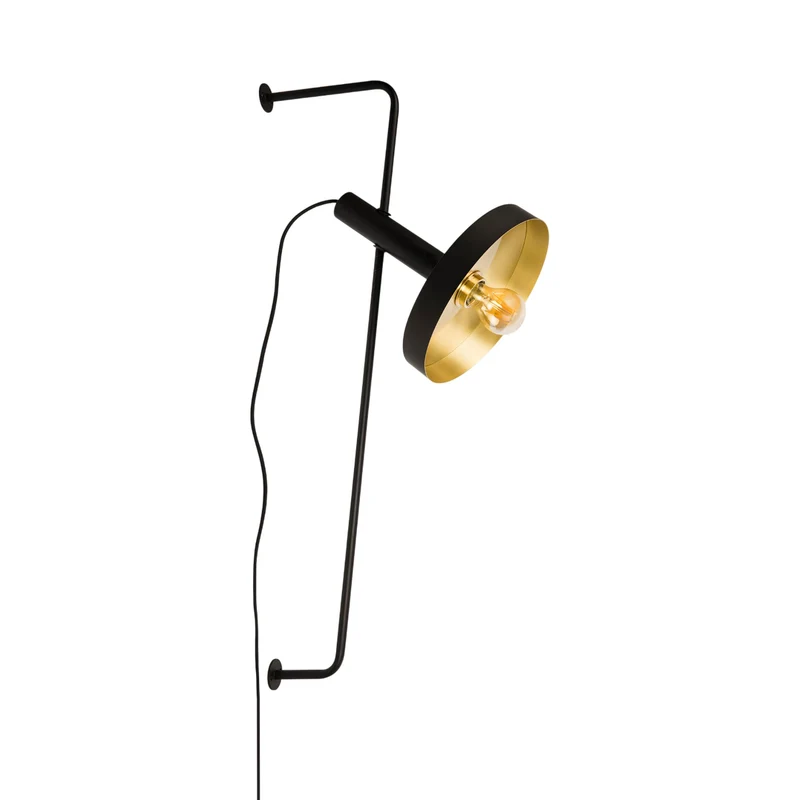 Whizz Wall Light Black/Satin Gold