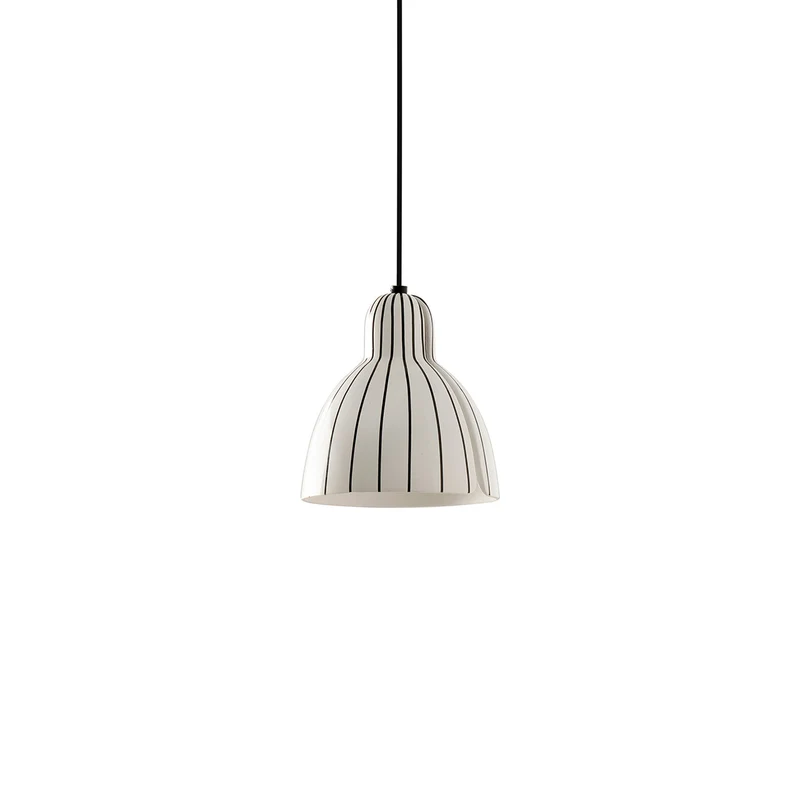 Venice Pendant Light White/Gloss Black / 7.87-Inch