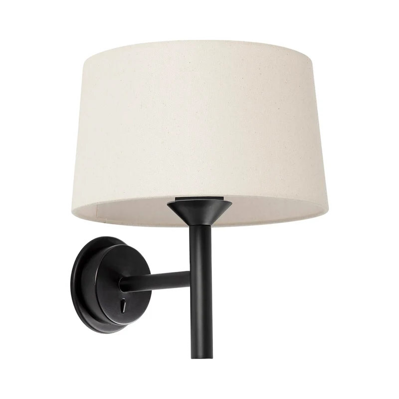 Windsor Wall Light Matt Black / Off White