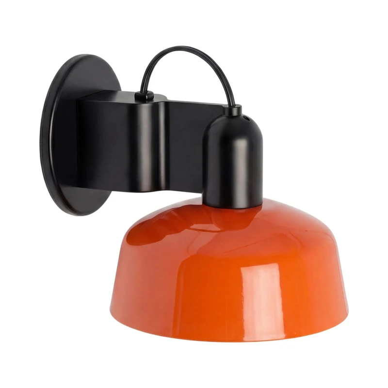 Tatawin Wall Light Gloss Reddish Orange / Steel