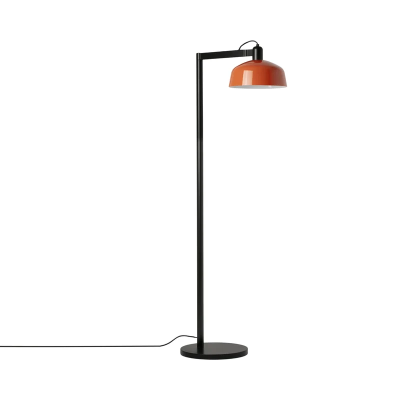 Tatawin Floor Lamp Gloss Reddish Orange / Steel